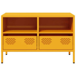 Berkfield Tv Cabinet Mustard Yellow 68X39X43.5 Cm Cold-Rolled Steel - thumbnail 5