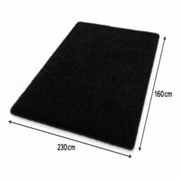 Uetian Black Soft Shaggy Rug Soft Texture With 5Cm Pile Thickness Large Black (160X230) - thumbnail 7