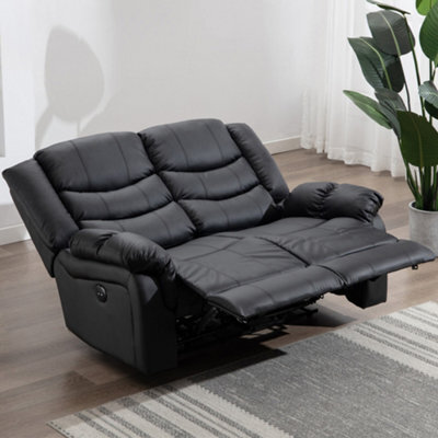 More4Homes Seattle Electric High Back Bonded Leather Recliner 2 Seater Sofa (Black) - image 1