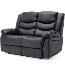 More4Homes Seattle Electric High Back Bonded Leather Recliner 2 Seater Sofa (Black) - thumbnail 2