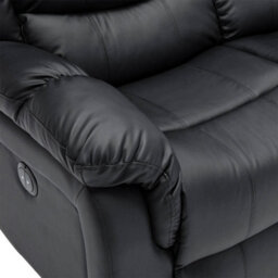 More4Homes Seattle Electric High Back Bonded Leather Recliner 2 Seater Sofa (Black) - thumbnail 6
