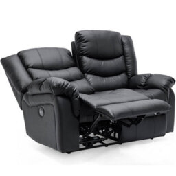 More4Homes Seattle Electric High Back Bonded Leather Recliner 2 Seater Sofa (Black) - thumbnail 3