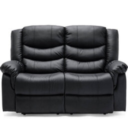 More4Homes Seattle Electric High Back Bonded Leather Recliner 2 Seater Sofa (Black) - thumbnail 4