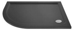Hudson Reed Pearlstone Left Hand Offset Quadrant Slimline Textured Grey Slate Effect Shower Tray, 1000 X 900 X 40mm - thumbnail 2