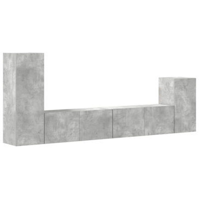Berkfield Classic 4 Piece Tv Cabinet Set Concrete Grey Engineered Wood - image 1
