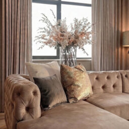 Monaco 4 Seater Chesterfield Chaise Sofa Mink Velvet U Shaped Chaise - Deep Buttoned Cushions Upholstery Couch Lounge - thumbnail 4