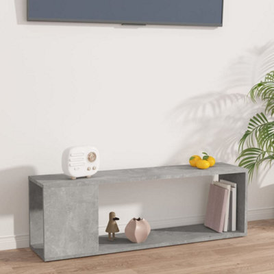 Walplus Tv Cabinet Concrete Grey 100X24X32 Cm Engineered Wood - image 1