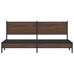 Berkfield Metal Bed Frame Without Mattress Brown Oak 200X200 Cm - thumbnail 5