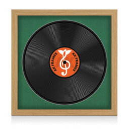 "16X16"" Light Oak Modern Vinyl Record Frame With Emerald Mount For 12 Inch Lp Disc - Ak Frames" - thumbnail 1