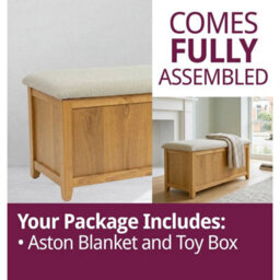 Large Blanket Box, Wooden Ottoman, Wooden Toy Storage Chest, Padded Lid/ Bench - thumbnail 6
