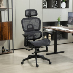 Homcom Ergonomic Office Chair Swivel Computer Chair With 3D Armrest Black - thumbnail 1