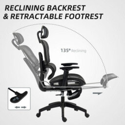 Homcom Ergonomic Office Chair Swivel Computer Chair With 3D Armrest Black - thumbnail 5