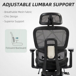 Homcom Ergonomic Office Chair Swivel Computer Chair With 3D Armrest Black - thumbnail 7