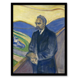 Artery8 Edvard Munch Framed Wall Art Print Friedrich Nietzsche Portrait - A4 Size - thumbnail 1