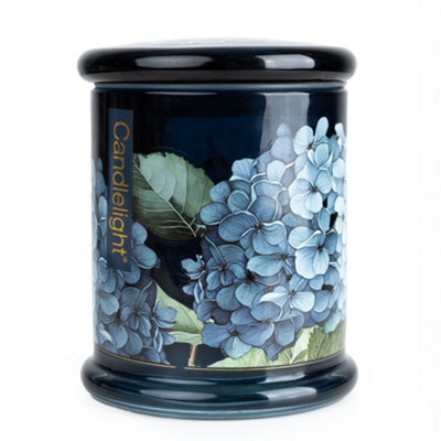 Candlelight Blue & Green 5% Hyrangea & Jasmine Scent Small Jar Candle - image 1