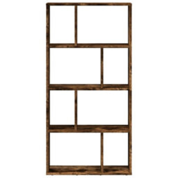 Berkfield Bookcase Smoked Oak 60X20X120 Cm Engineered Wood - thumbnail 5