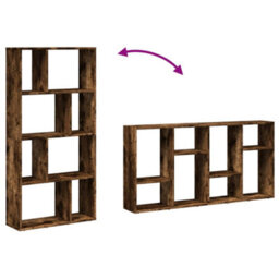 Berkfield Bookcase Smoked Oak 60X20X120 Cm Engineered Wood - thumbnail 8