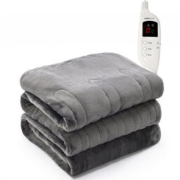 Monhouse Heated Throw - Electric Blanket - Digital Controller - 9Hr Timer, 9 Heat Settings - Double 150X200Cm - Grey - thumbnail 1