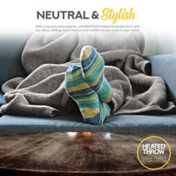 Monhouse Heated Throw - Electric Blanket - Digital Controller - 9Hr Timer, 9 Heat Settings - Double 150X200Cm - Grey - thumbnail 8