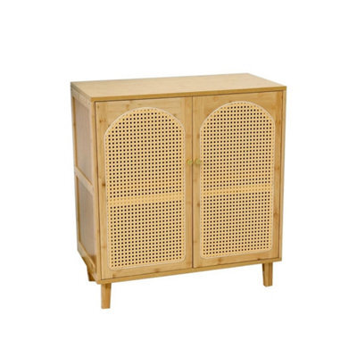 Freestanding Kitchen Bamboo Cupboard Boho Accent Cabinet - image 1
