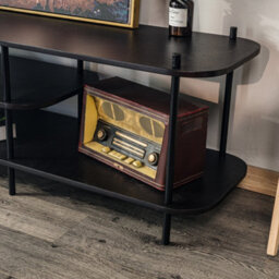 Nordlys Metal And Black Wood Tv Stand Modern Design Style Living Room - thumbnail 9