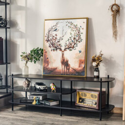 Nordlys Metal And Black Wood Tv Stand Modern Design Style Living Room - thumbnail 8