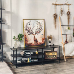 Nordlys Metal And Black Wood Tv Stand Modern Design Style Living Room - thumbnail 4