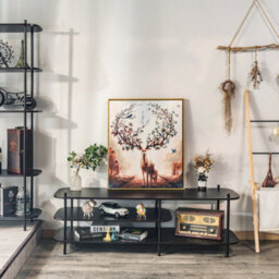 Nordlys Metal And Black Wood Tv Stand Modern Design Style Living Room - thumbnail 3