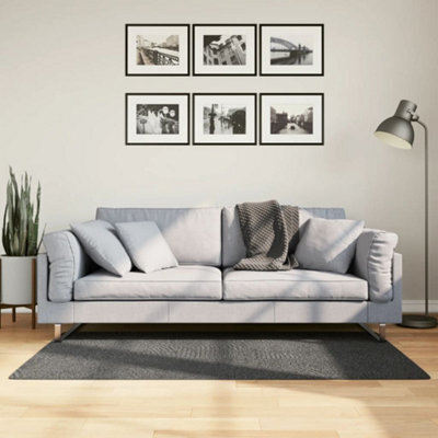 Walplus Rug Iza Short Pile Scandinavian Look Anthracite 80X150 Cm - image 1