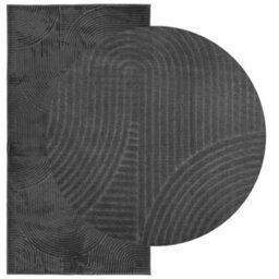 Walplus Rug Iza Short Pile Scandinavian Look Anthracite 80X150 Cm - thumbnail 3