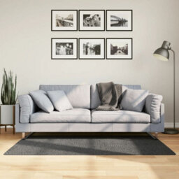 Walplus Rug Iza Short Pile Scandinavian Look Anthracite 80X150 Cm - thumbnail 1