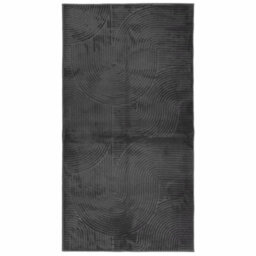 Walplus Rug Iza Short Pile Scandinavian Look Anthracite 80X150 Cm - thumbnail 2