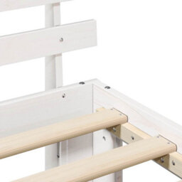 Berkfield Wood Bed Frame White Wood 160 X 200 Cm Durable White Bed Frame - thumbnail 9