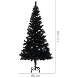 Berkfield Artificial Christmas Tree With Stand Black 120 Cm Pvc - thumbnail 5