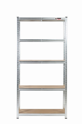 Rhino Racking 180 X 90 X 45Cm - Galvanised - 5 Tier Boltless Heavy Duty Garage Shelving Unit - 1000Kg Load Weight - image 1