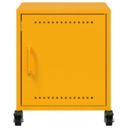 Berkfield Bedside Cabinets 2 Pcs Mustard Yellow 36X39X43.5 Cm Steel - thumbnail 6