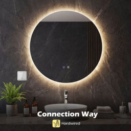 Costway 70 Cm Round Bathroom Mirror Wall Mounted Vanity Mirror W/ Led Light - thumbnail 9