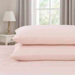 MHG Living Luxury Waffle Stripe Duvet Cover Set - Soft 200Tc Polycotton Blend, Breathable & Stylish Bedding (King, Dusty Pink) - thumbnail 2