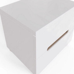 White High Gloss 2 Drawer Bedside Table No Tools Click Assembly - thumbnail 5