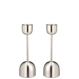 Urbn-Living Urbnliving 25Cmx2 Silver Metal Taper Candlestick Bell Candle Holder Stand Wedding Centrepiece Display - thumbnail 1