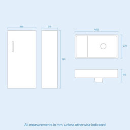 Nes Home Nanuya 400mm Cloakroom Vanity Basin Unit White - thumbnail 7