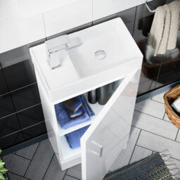 Nes Home Nanuya 400mm Cloakroom Vanity Basin Unit White - thumbnail 4