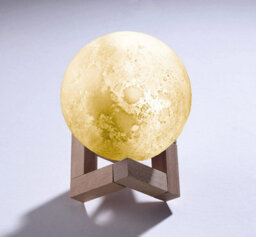 Colour Changing 3D Moon Lamp - Usb Rechargeable Night Light With Wooden Stand - Measures H16 X 11Cm Diameter - thumbnail 8
