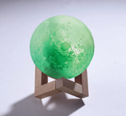 Colour Changing 3D Moon Lamp - Usb Rechargeable Night Light With Wooden Stand - Measures H16 X 11Cm Diameter - thumbnail 7