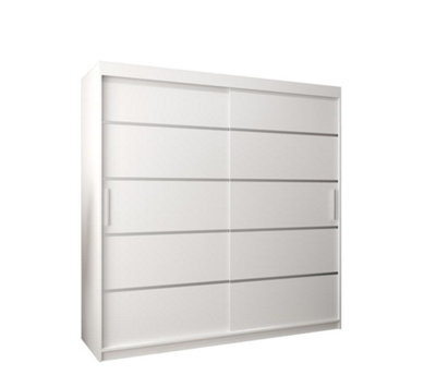 Arte Verona 01 Contemporary 2 Sliding Door Wardrobe 9 Shelves 2 Rails White Matt (H)2000mm (W)2000mm (D)620mm - image 1