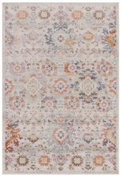 Multicoloured Traditional Persian Abstract Bordered Floral Easy To Clean Rug For Dining Room-200Cm X 290Cm