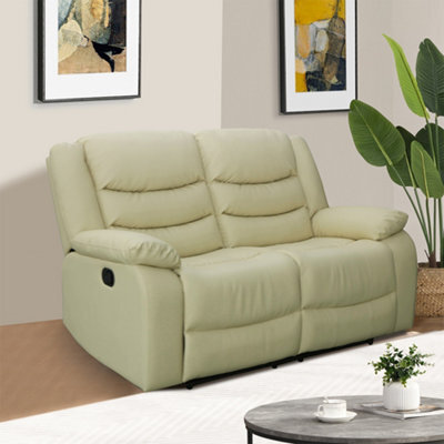 Furniture in Fashion Sorreno Bonded Leather Recliner 2 Seater Sofa In Ivory - image 1