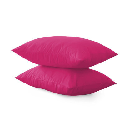 Bedlooms Hot Pink Free Plain Brushed Microfiber Pillowcase 50Cm X 75Cm, Soft Hypoallergenic Sofa Pillow And Bed Pillow, Set Of 2 - image 1