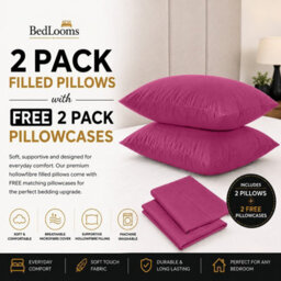 Bedlooms Hot Pink Free Plain Brushed Microfiber Pillowcase 50Cm X 75Cm, Soft Hypoallergenic Sofa Pillow And Bed Pillow, Set Of 2 - thumbnail 2