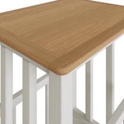 Fwstyle Oak Cream Linen Magazine Rack Ready Assembled - thumbnail 3